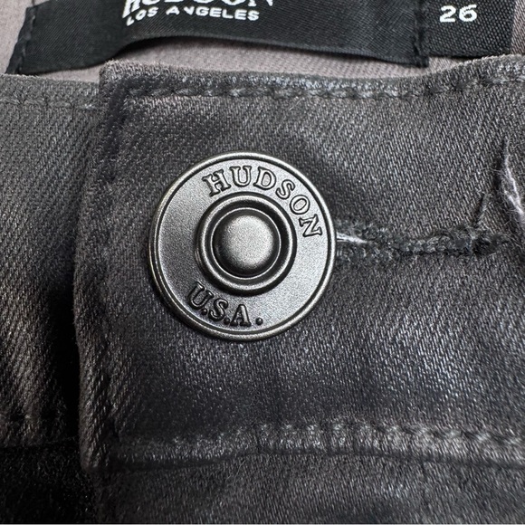 Hudson Nico Midrise Super Skinny Ankle. Waxed Coated gray. WMA407GWF. 26 - Picture 7 of 12